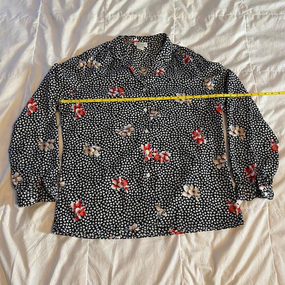 Levi Strauss Vintage Button Up Large Black White Floral Made in USA Cottagecore - Picture 5 of 13
